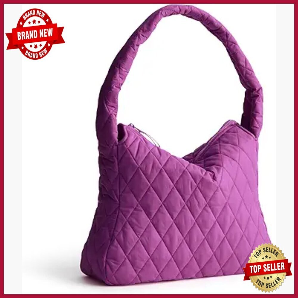 Featherweight Recycled Nylon Hobo Tote Bag with Zip Pockets